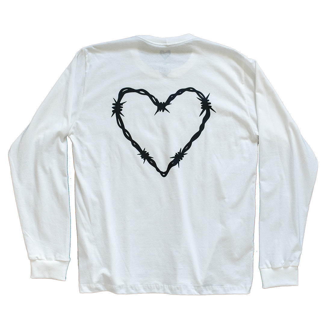 Manga Longa White and Blue T-shirt