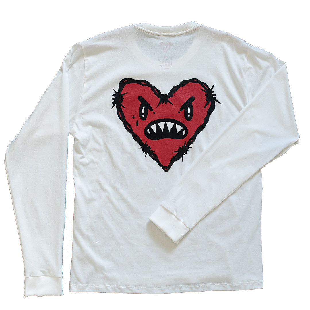 Manga Longa White and Red T-shirt