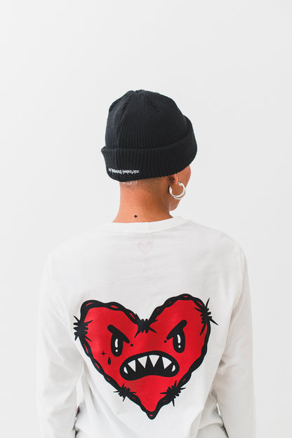 Manga Longa White and Red T-shirt