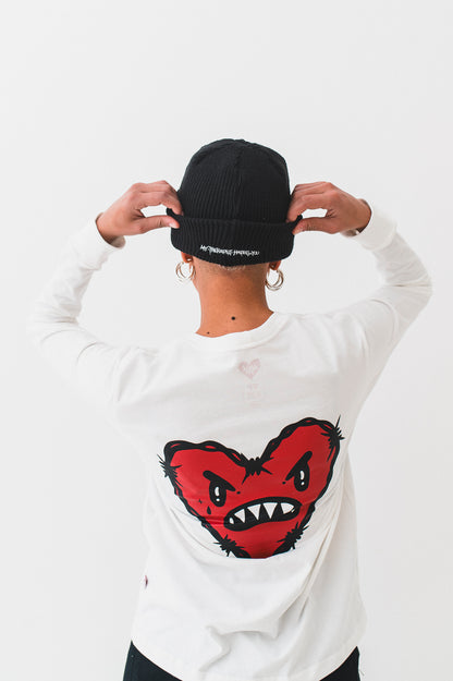 Manga Longa White and Red T-shirt